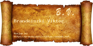 Brandeiszki Viktor névjegykártya